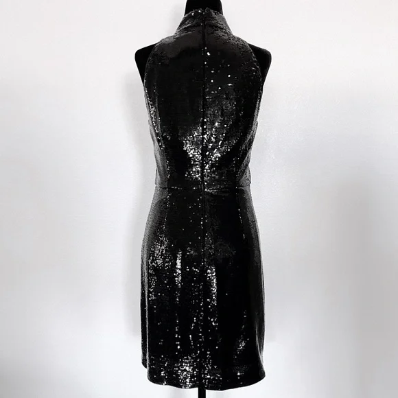 HALSTON Pallas Sequin Mock-Neck Cocktail Dress